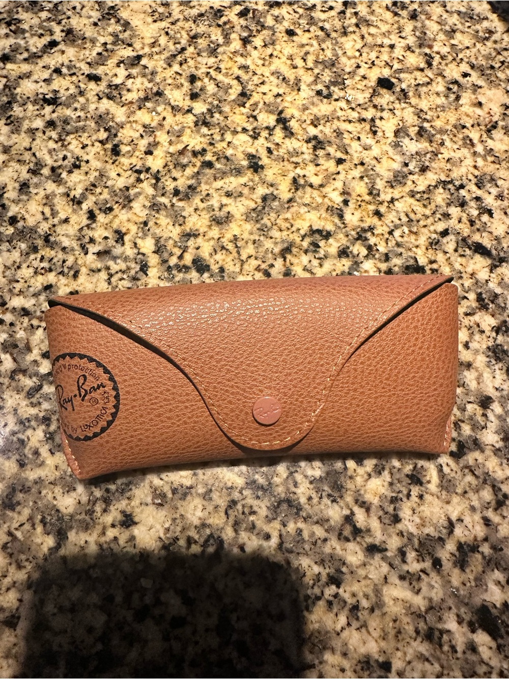 Ray-Ban Tan Brown Leather Sunglasses Case